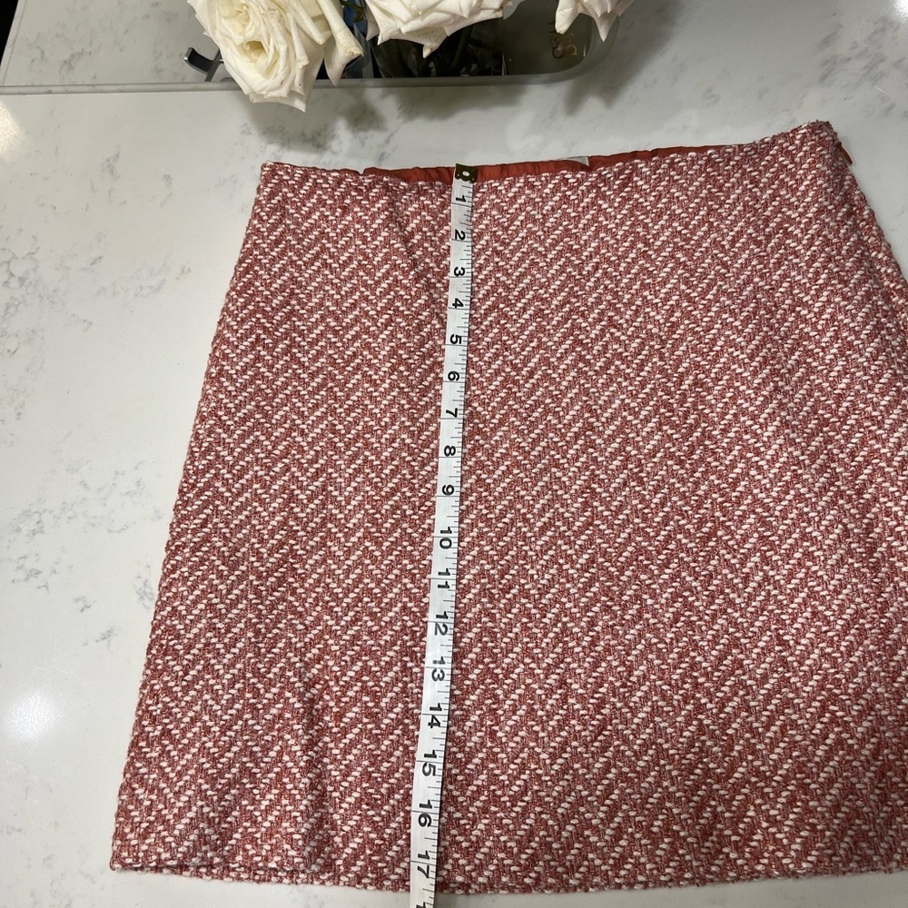 LOFT Coral Chevron Pencil Skirt - Picture 2 of 12